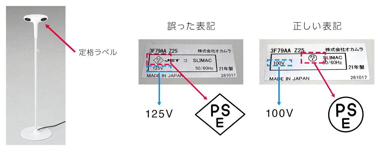 アクセスポール定格ラベル確認箇所