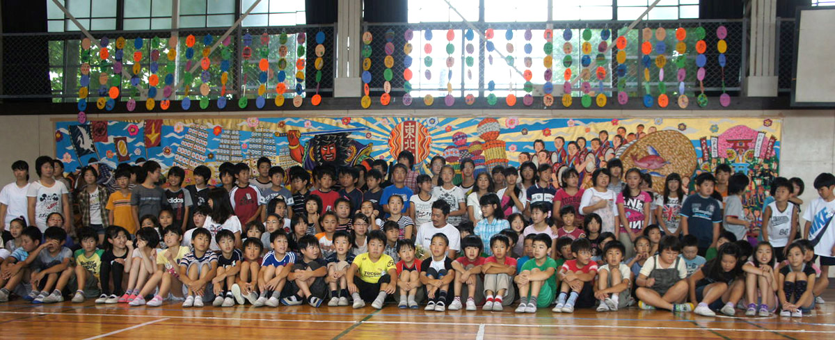 仙台市長に直談判して実現した遠見塚小学校での壁画制作