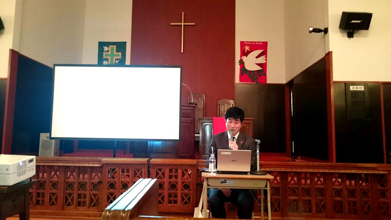 長崎県・鎮西学院で諫早市民を対象にした講演にて（2016年）