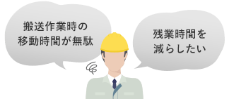 [課題] 搬送作業時の移動時間が無駄／残業時間を減らしたい