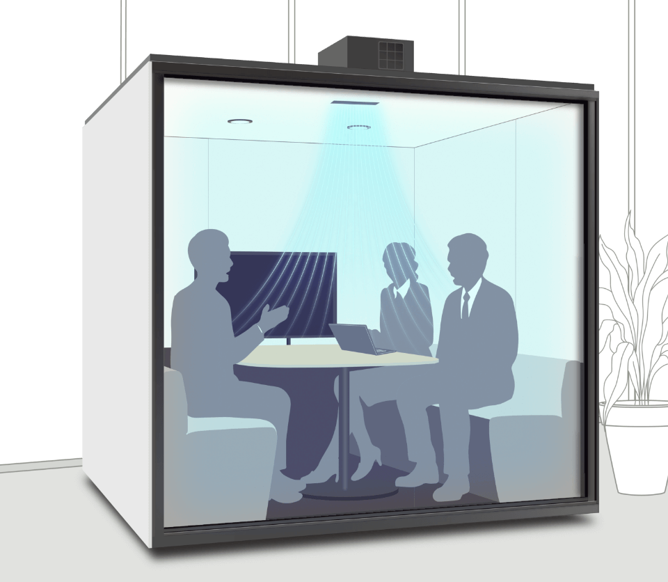 冷却機能によって涼しげなブースのイメージ