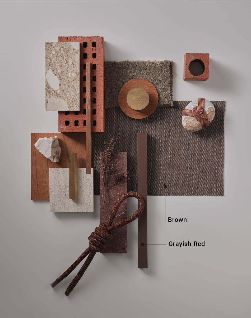 グレイッシュレッド × ブラウン