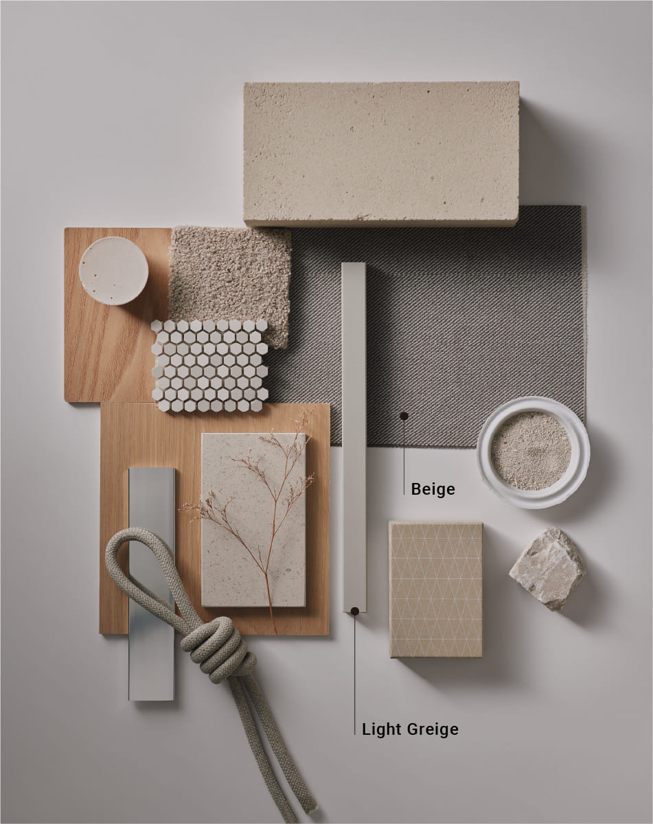 ライトグレージュ × ベージュ