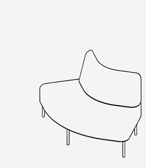 ソファ 120° 外コーナー