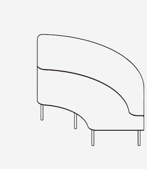 ソファ ラウンド内コーナー