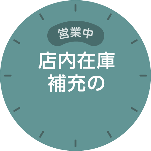 営業中 店内在庫補充